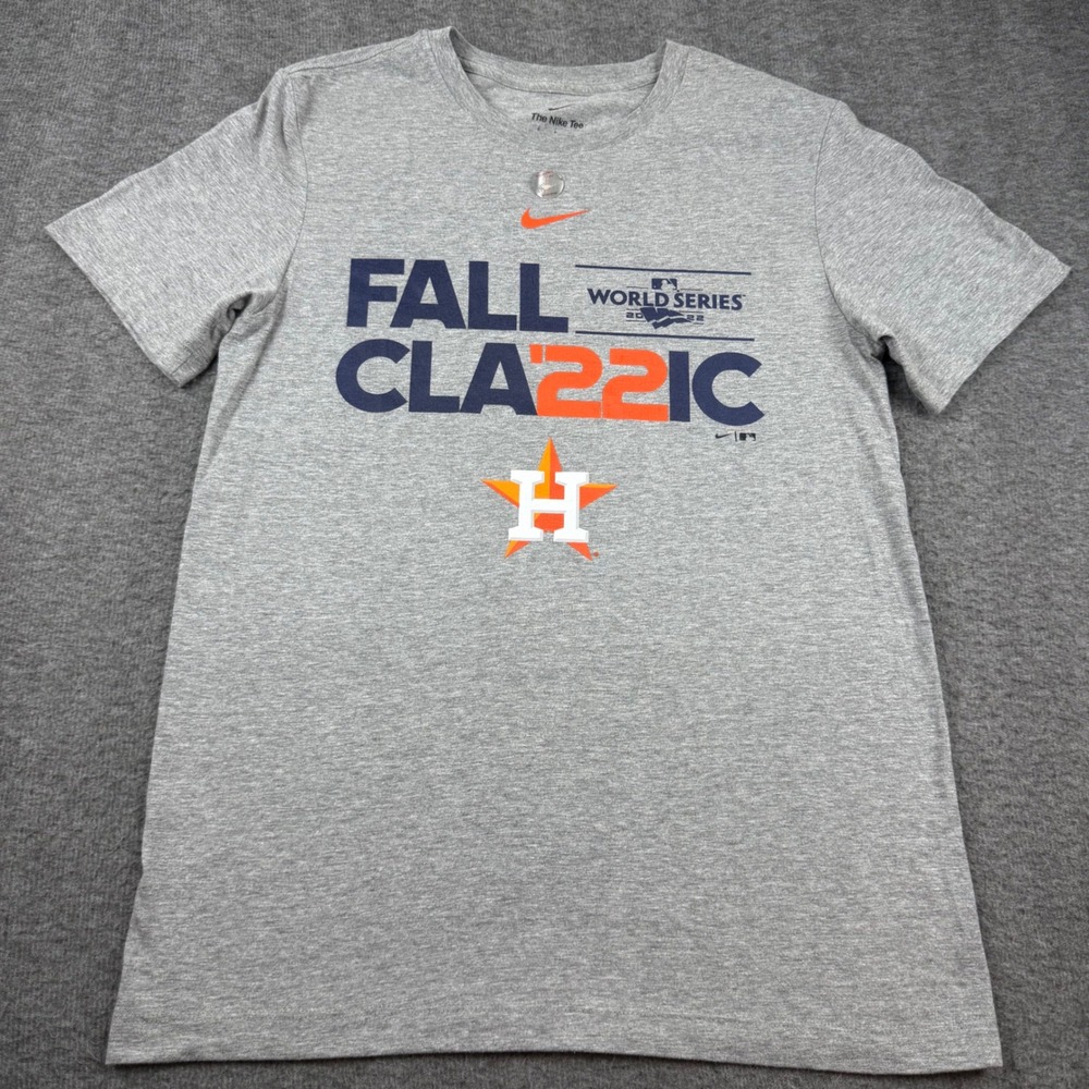 Nike T-Shirt Men's Small Gray Houston Astros 2022 World Series Fall Classic MLB
